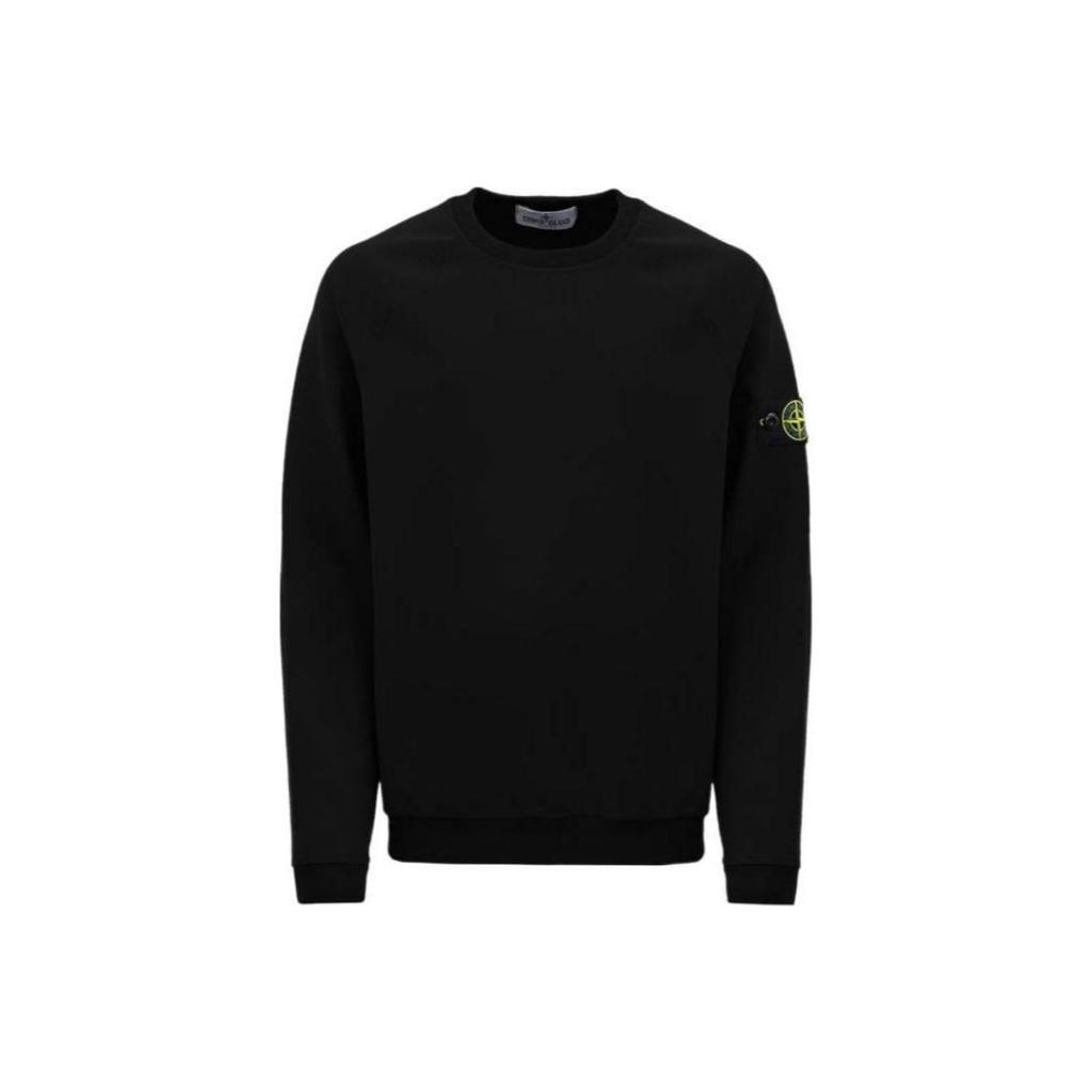 Stone Island T-Shirt Kids Solid Color Logo Badge Crew Neck Loose Long Sleeve Kids tops Black 791660344-V0029