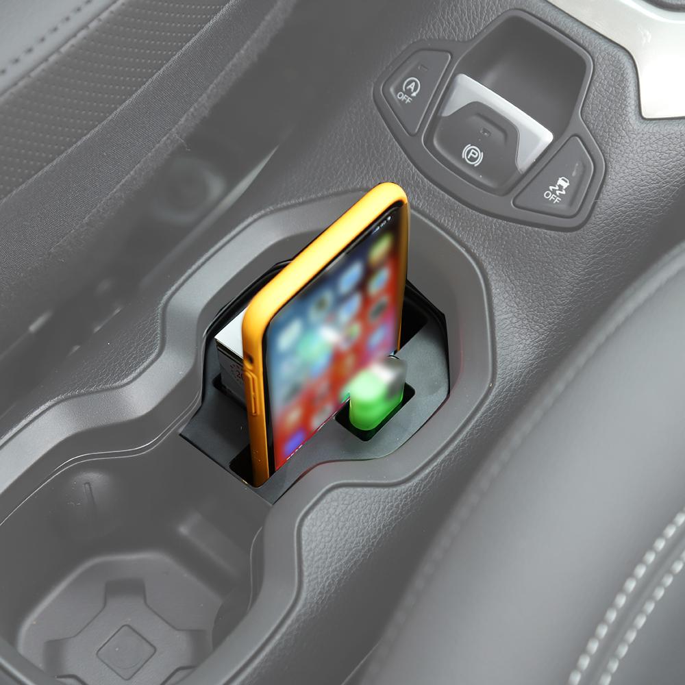 Cup Holder Storage Box Organiser Container For Jeep Renegade 2016 Up Car Interior Acessories