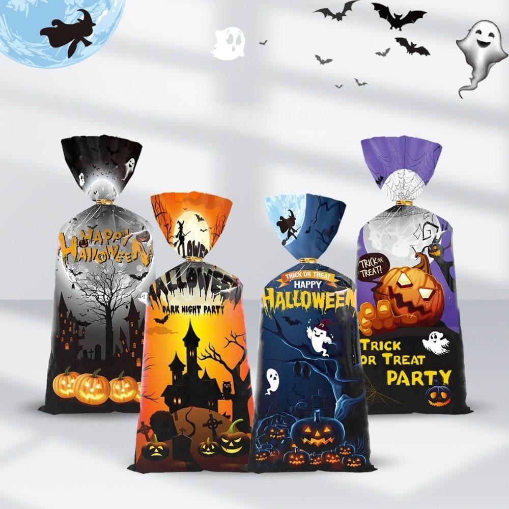 50pcs Exquisite Halloween Candy Bag Cute Drawstring Bag Snacks Candy Biscuit Bag Trick or Treat