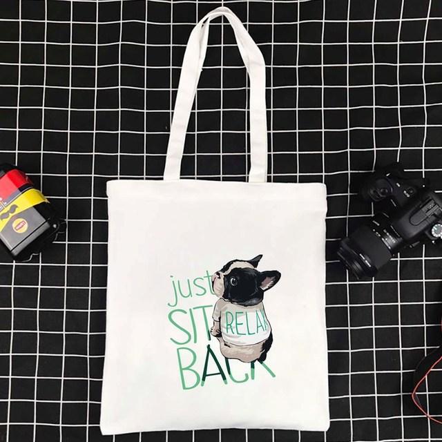 Wiederverwendbare Tragetaschen, faltbare Einkaufstasche, umweltfreundliche Handtaschen, neue große Einkaufstasche, Hundemuster, Damen-Einkaufstasche