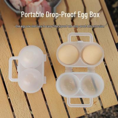 ISE MOUNT Outdoor Shockproof 2-Compartment Transparent Portable Egg Storage Box