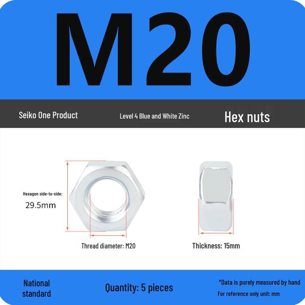 Black Galvanized Nickel-Plated Iron Hex Nut Screw Cap, GB Grades 4.8/8.8/12.9, Sizes M4/M5/M6/M8