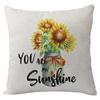 New Spring Linen Pillowcase Bicycle Flower Lemon Digital Print Cushion Waist Pillowcase