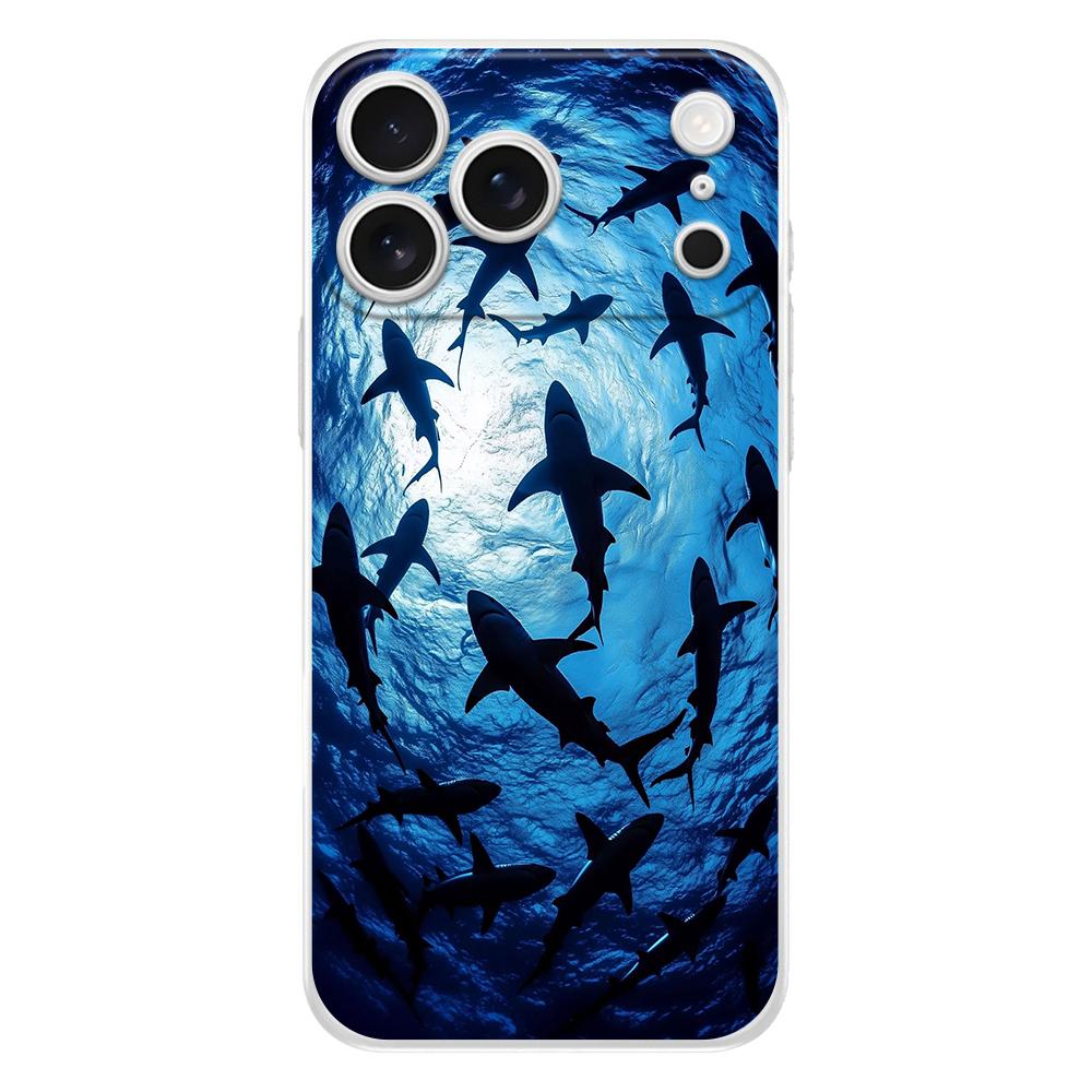 Soft Clear TPU Phone Case For iPhone 17 Air 16E 16 11 15 14 Pro MAX 12 13 7 8 Plus SE Easter Cover Fullback Protection Shark