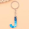 Ciondolo Acrilico con Stampa Oceano Blu con 26 Lettere Inglesi - Ornamento da Appendere alla Moda