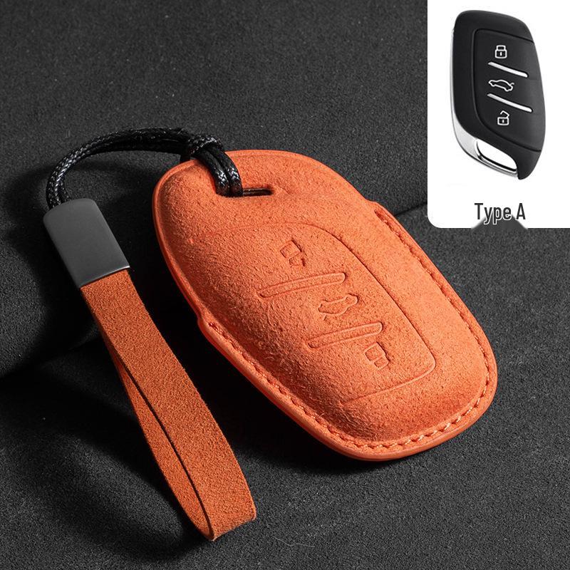 

MG Car Key Case for MG5, ZS, MG6, MG4-6: Suede Shield & Buckle Style