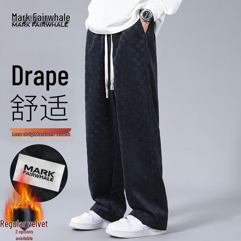 Мужские вельветовые клетчатые свободные прямые повседневные брюки MARK FAIRWHALE 3XL