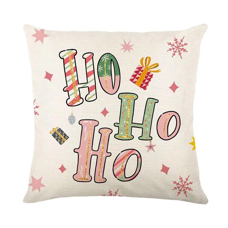 New Christmas Gingerbread Man Candy Decorative Pillow Cover Home Living Room Holiday Party Pillow Cover
