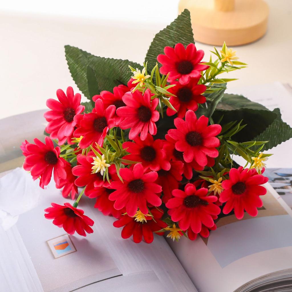 Fresh Purple Artificial Daisy Arrangement, Fake Flowers for Home Table Decor