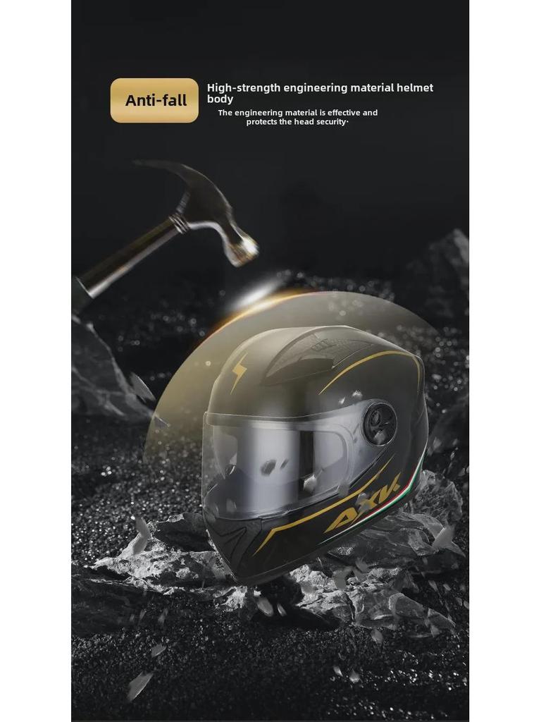 Men's Electric Bike Winter Full Helmet: Motorcycle Style, Safety Certified.