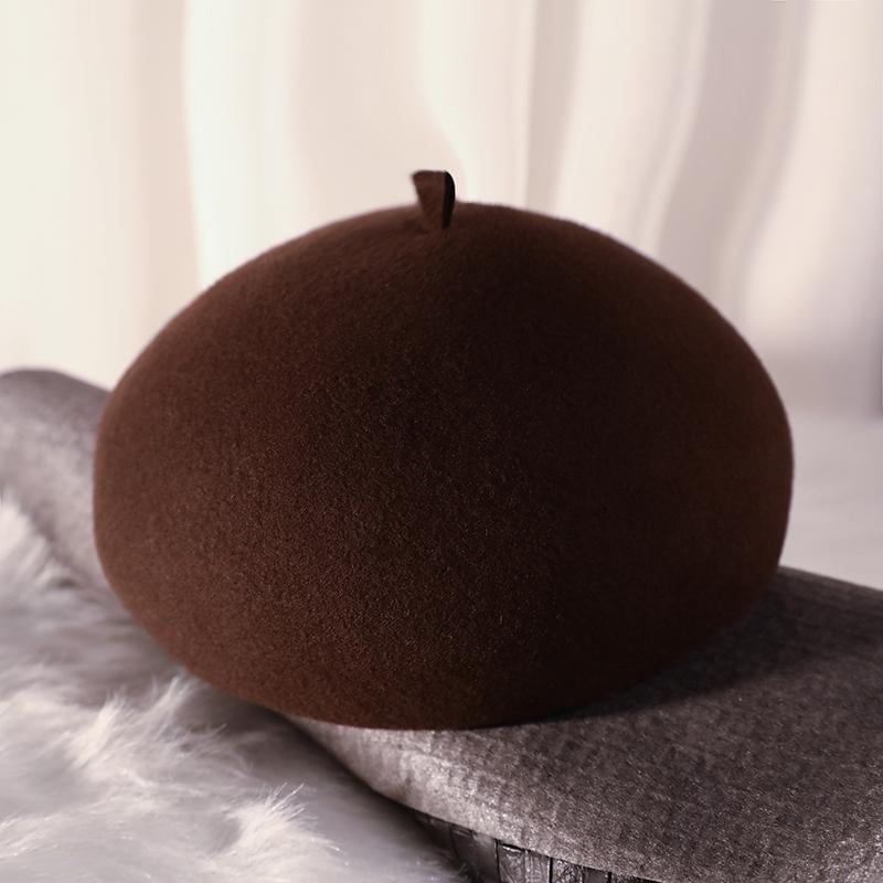 Béret en laine pour femmes, solide et chaud, bérets français, fascinateur, chapeau en feutre pour femmes, vente en gros, casquettes d'hiver
