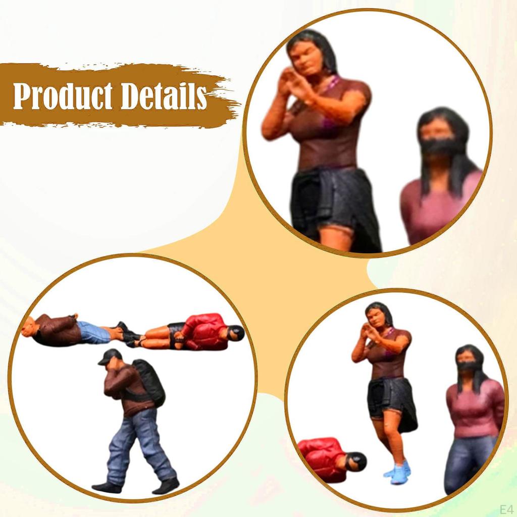 5 Pieces 1/64 People Figures Figurines Collections Train Railway Miniature Dioramas