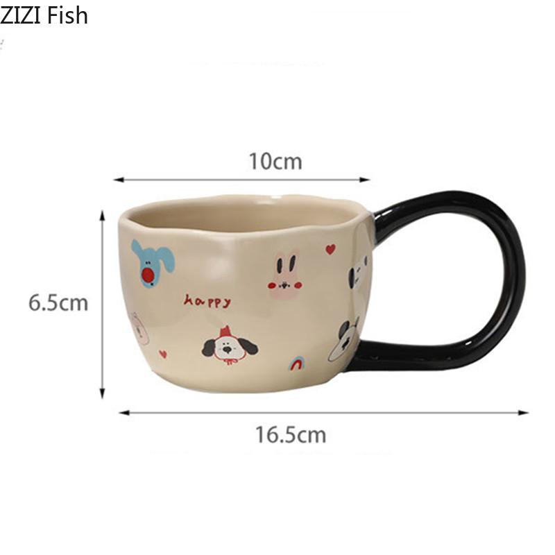 Tazza Grande Capacità 340ml Tazza da Acqua in Ceramica da Ufficio Coppia Tazza da Tè Pomeridiano Latte Caffè Set da Bere Europeo per la Casa Regalo di Vacanza