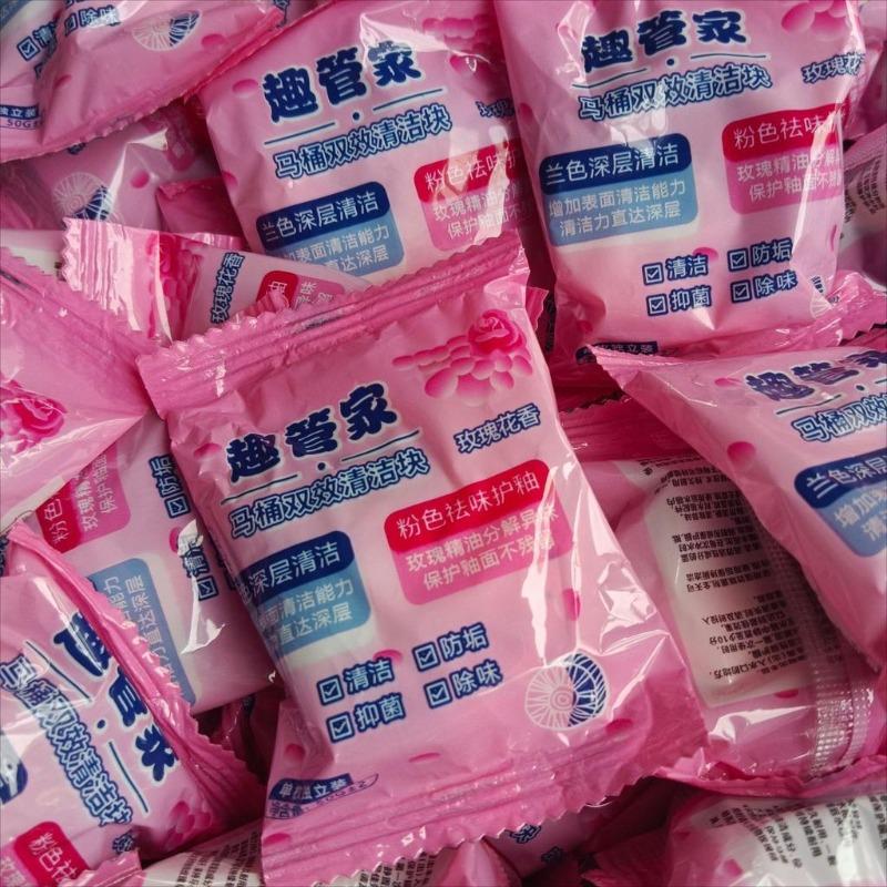 Dvoubarevný bublinkový čistič na toalety Růžová vůně Čisticí prostředek na toalety Dlouhotrvající deodoranty a zadržující vůně