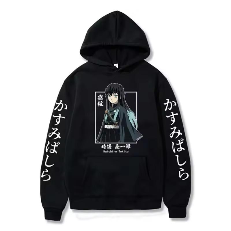 Autumn Winter Warm Anime Muichiro Tokito Print Women Hoodie Unisex Casual Kid Hooded Sweatshirts Tops Oversized Fashion Clothes