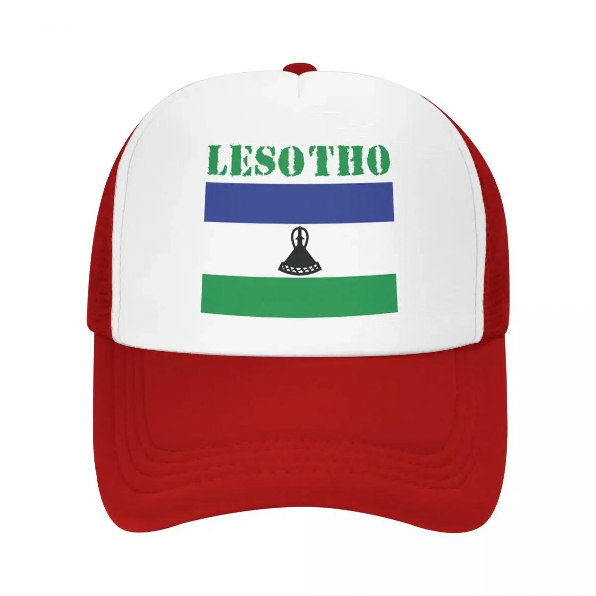 Custom Fashion Unisex Lesotho Flag Trucker Hat Adult Adjustable Baseball Cap Women Unisex Outdoor Trucker Cap One Size