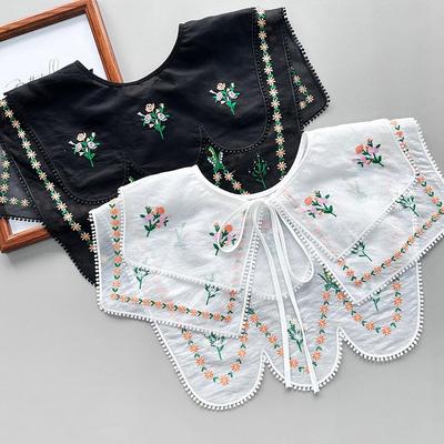 New Chinese Style Stand Lapel False Collar Women Embroidery Faux Half Shirt Blouse Fake Collars Sweater Shirt Detachable Collars