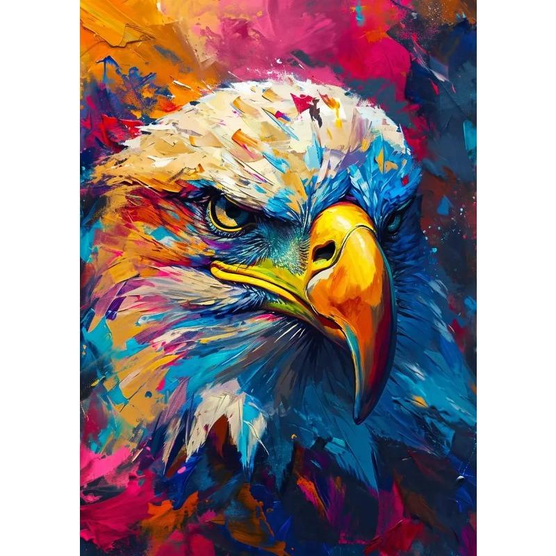 Abstrakter Graffiti Löwe Adler Wolf Tiger Buntes Tier Poster Druck Leinwandbild Wandkunst Bild für Wohnzimmer Heimdekoration