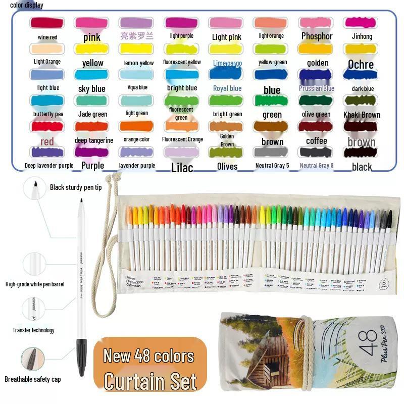 MONAMI Munami 3000 Vezel Waterverf Fijnpunt Pen Set, 24 Kleuren