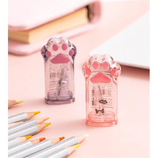 Cute Pink Cat Paw Pencil Sharpener Kawaii School Supplies Student Prize Kids Gift, Cute Pencil Sharpener
