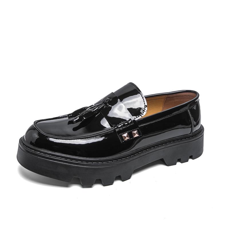 Men s Cross-Border Low-Top Tassel Leather Loafers - Thick-Soled, Casual Spring & Autumn Shoes 44