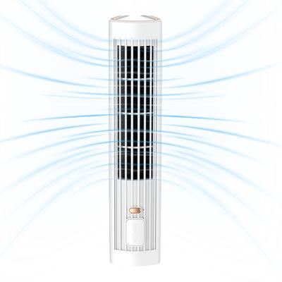Electric Table Fan USB Rechargeable 3 Speed Mini Vertical  1200mAh Powerful Air Cooler Bladeless Floor Air Cooler