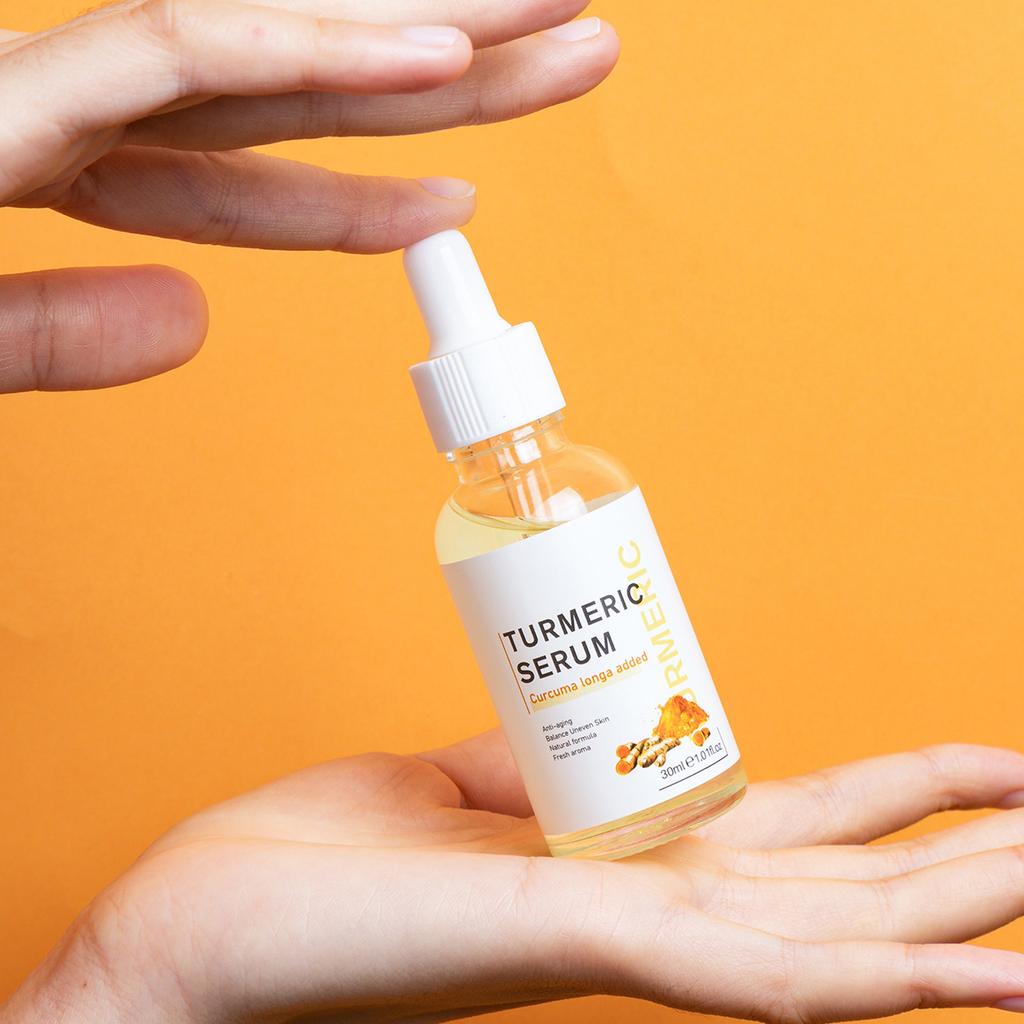 5pcs Turmeric Skin Care Set Face Wash Serum Hydrating Skin Oil Face Cream Clay Mask for All Skin Types
