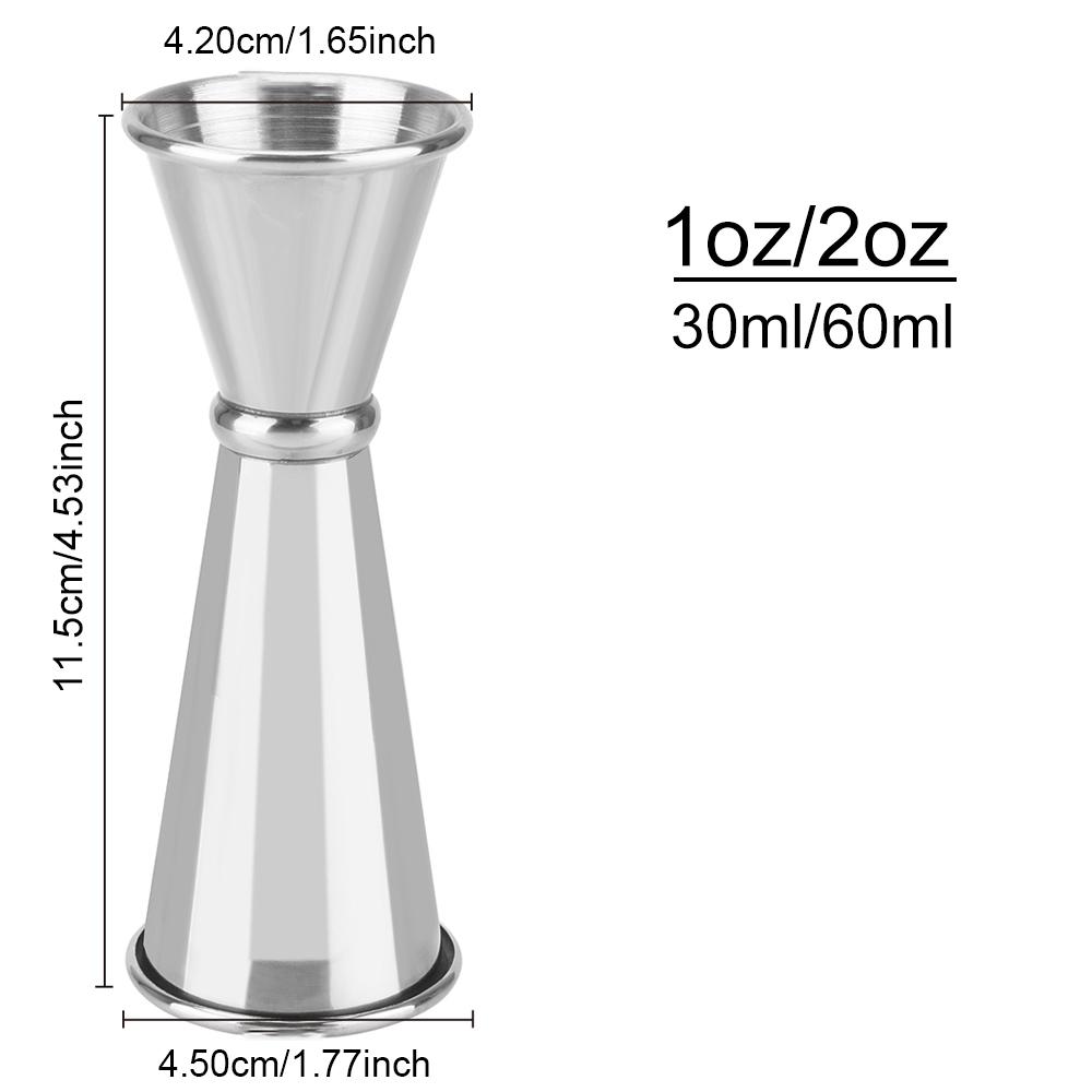 

1 унция/2 унции Двусторонний мерный стакан Коктейльный бар Джиггер Барные аксессуары Нержавеющая сталь Японский дизайн Джиггер Мерный стакан для Мохито A