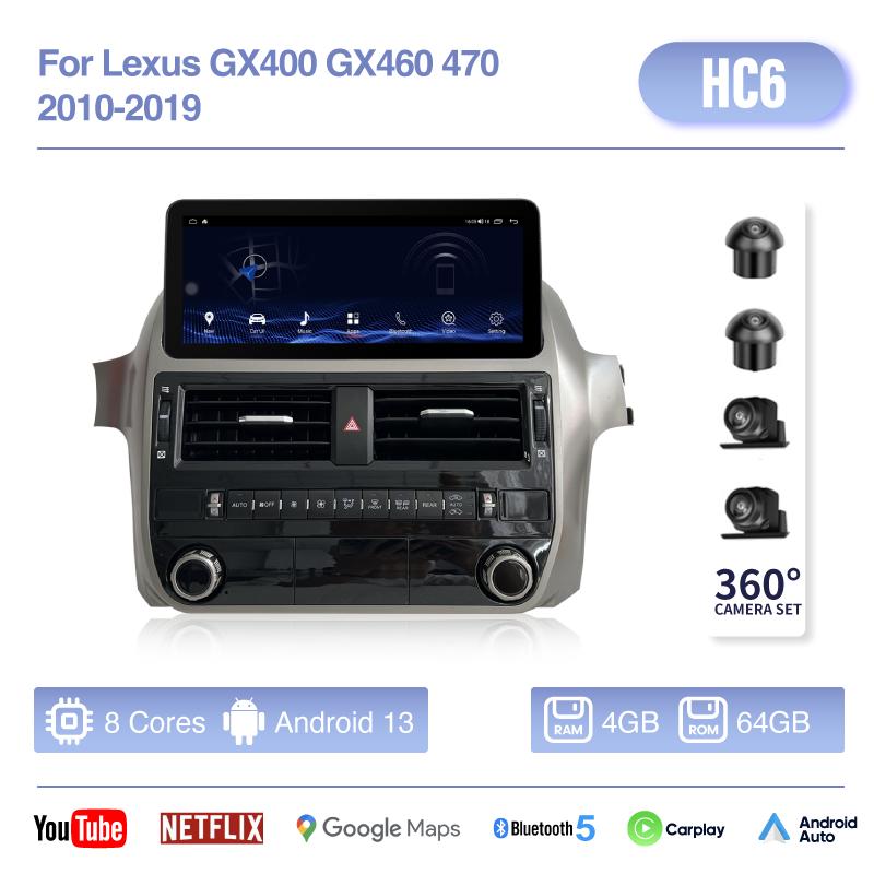 10.25inch For Lexus GX400 GX460 470 2010-2019 Car Radio Multimedia Player GPS Navigation Android Auto Carplay 4G 360camera
