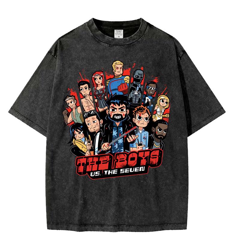 Limited The Boys William Billy Butcher Vintage Washed T Shirts Unisex Harajuku Streetwear Tshirt Oversized Loose Short Sleeve Tees