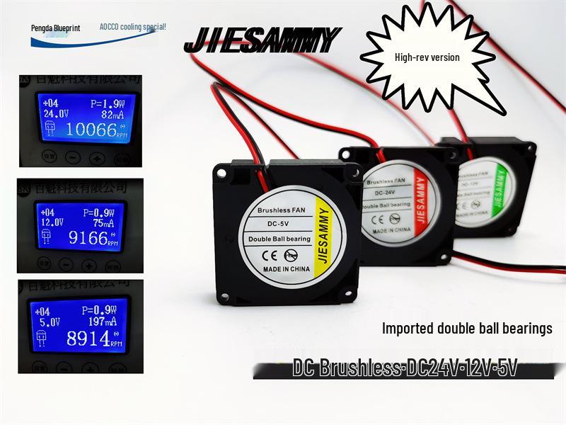 

JIESAMMY Double Ball 4010 High RPM 24V/12V/5V 4CM Printer Turbine Cooling Fan 12V dual ball high RPM