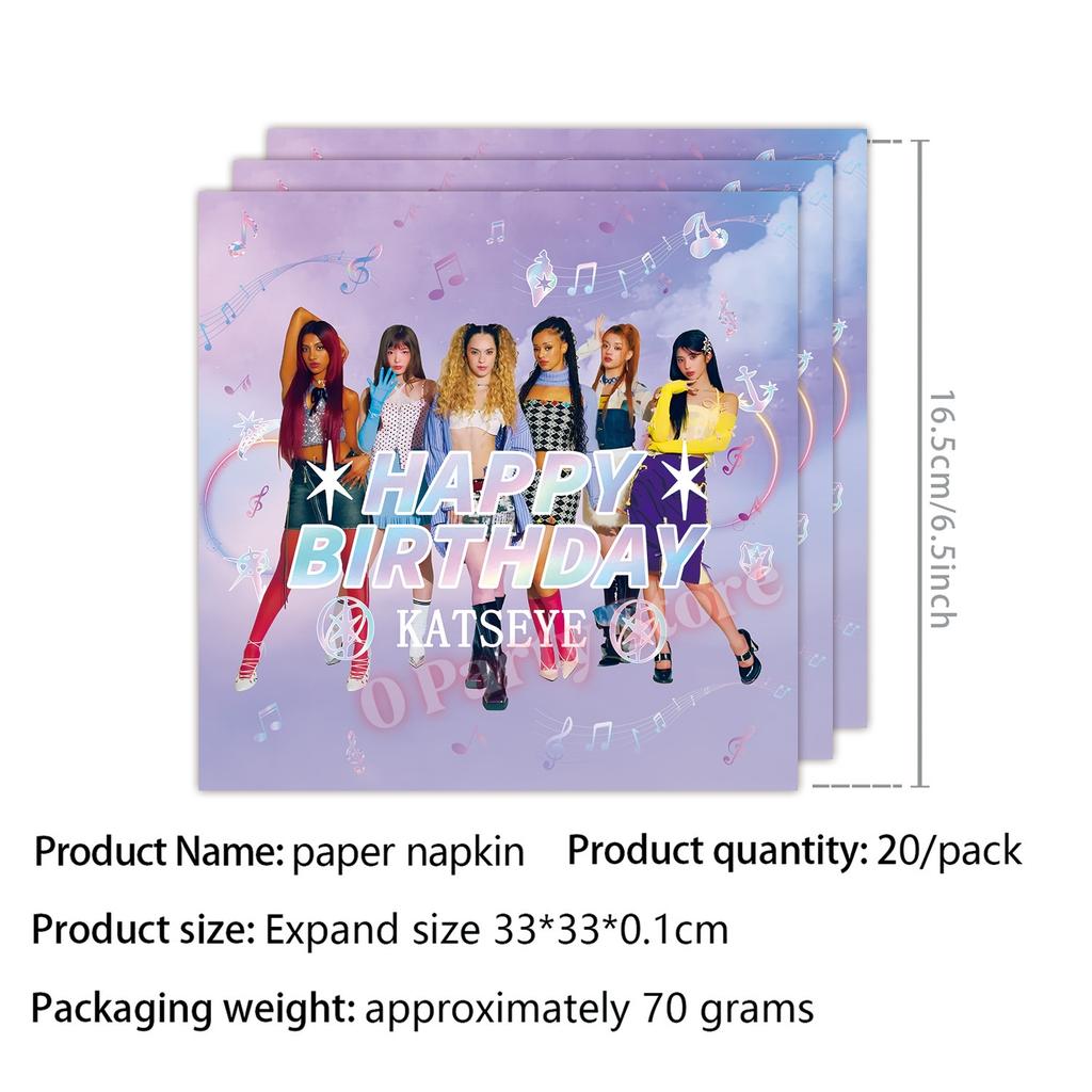 Kpop K&Katseye Birthday Party Decoration Plate Cup Banner Balloon for Girl Party Favor Idol Fans Gift Baby Shower Event Supplies
