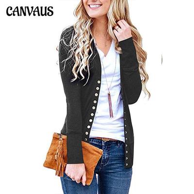 Cardigan in maglia esterna a maniche lunghe con scollo a V in tinta unita, giacca femminile dolce autunno e inverno