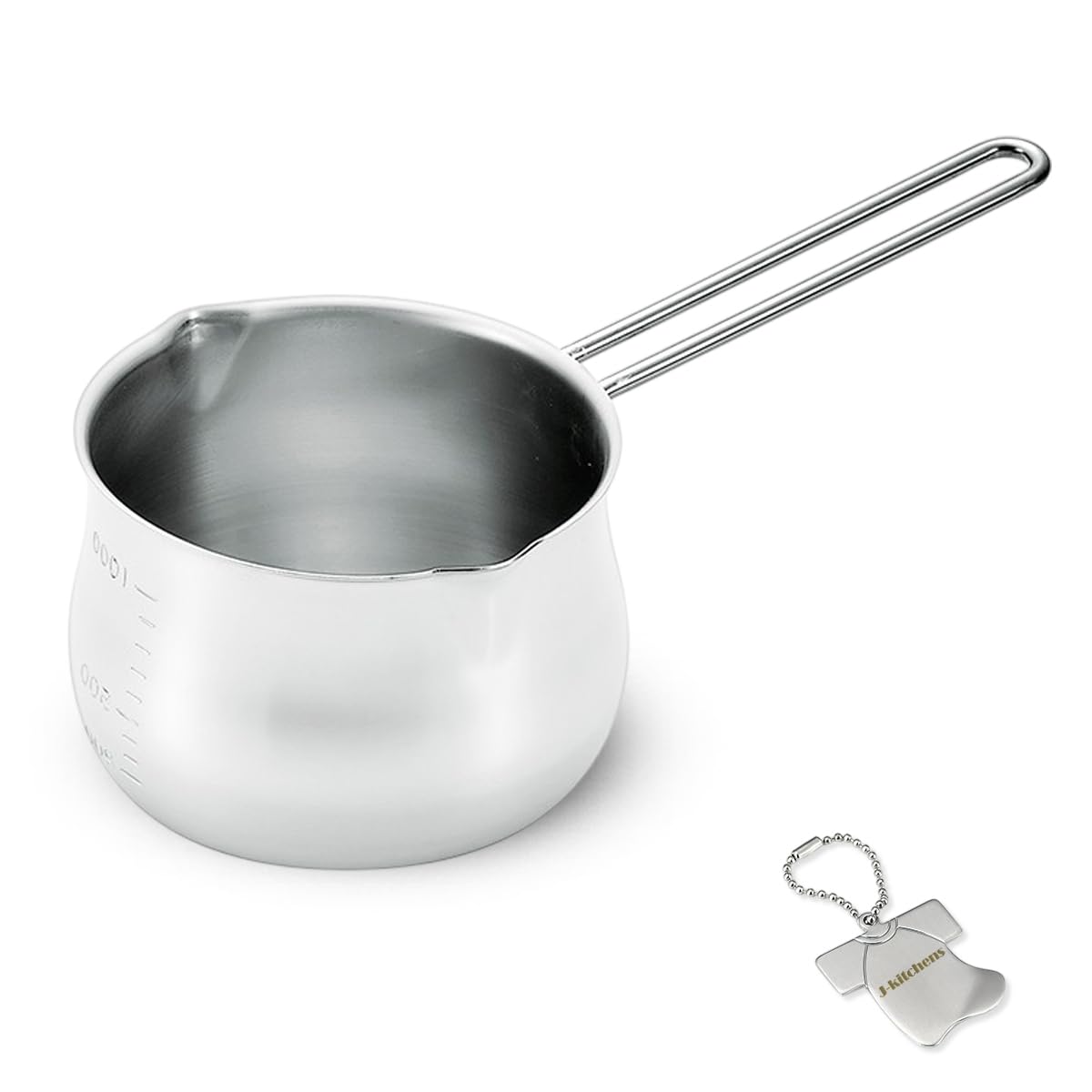 

Stainless Steel Milk Made in with Original Tag J-kitchens Pan, 1000ml, Rust-Resistant, Gas-Only, Japan,