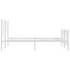 Metal Bed Frame with Headboard and Footboard White 140 x 200 cm