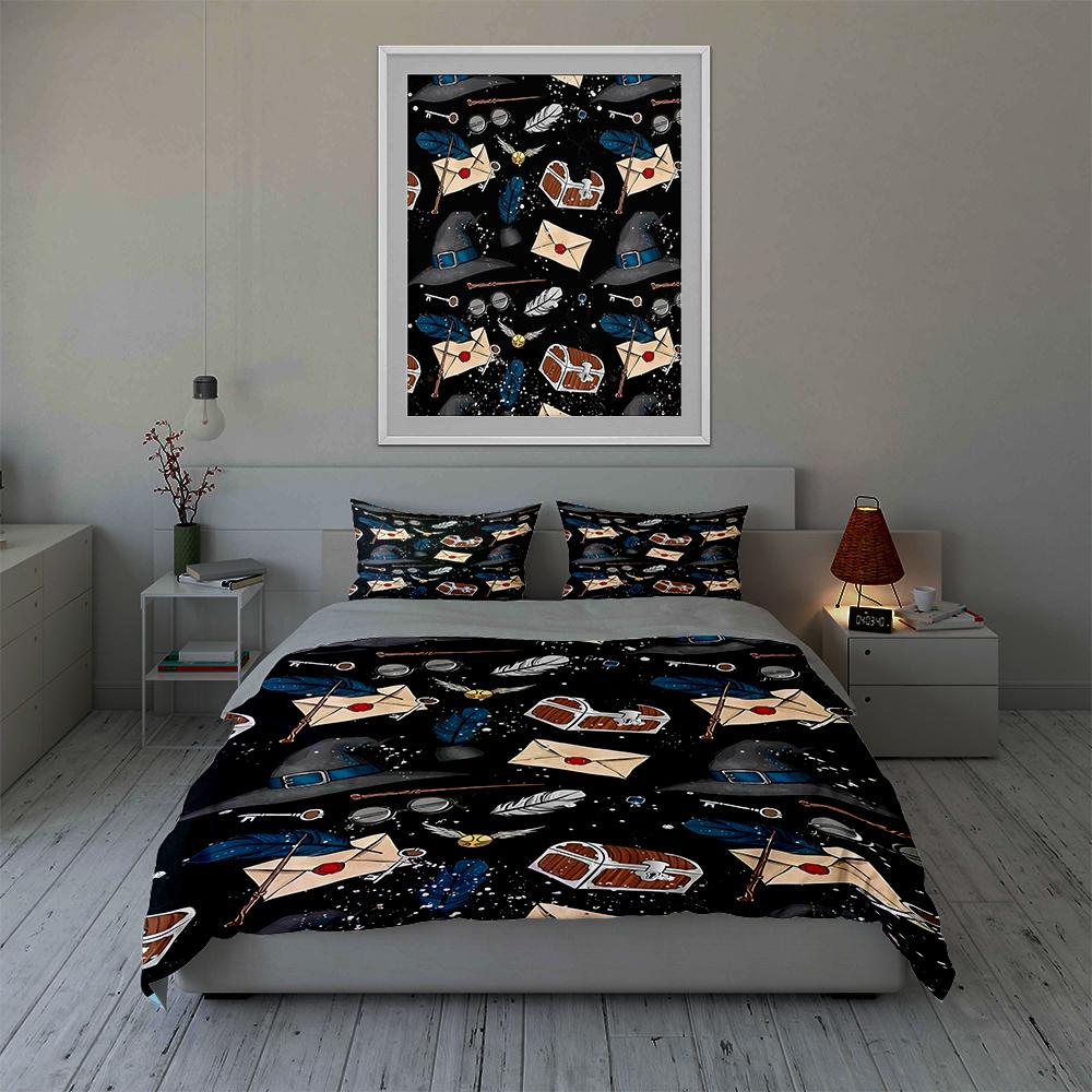 Magical-themed objects. Bedding Duvet cover sets Duvet covers Pillowcases gifts (1 * Duvet Cover 2 * Pillowcases, without duvet insert)