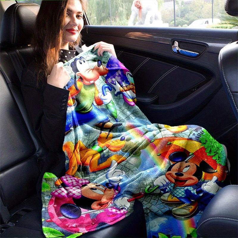 1pc. Cartoon Mickey Mouse and Friends Rainbow Umbrella Blanket, Seasonal Universal Home Decor Gift for Friends and Family, Soft Throw Blanke
