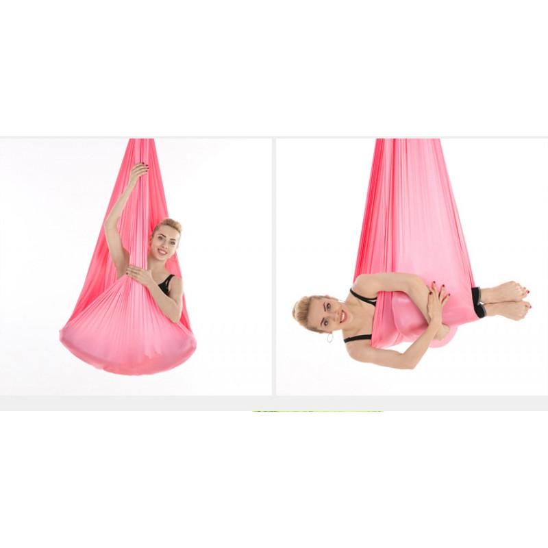 Aerial Yoga Hammock With Elastic Fabric Studio Home Use 2.8m Wide Anti-Slip Suspension Equipment