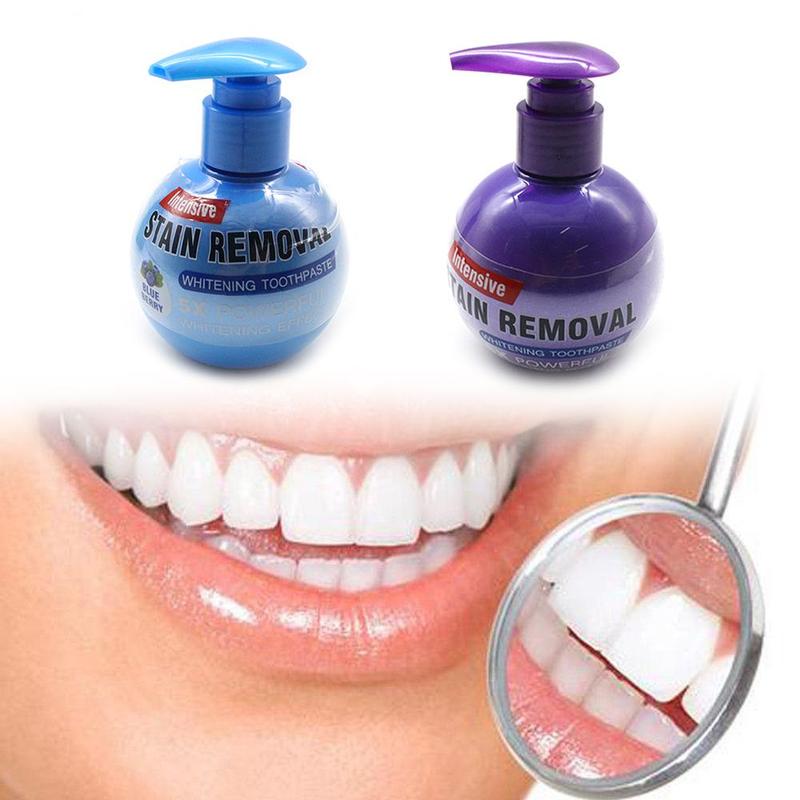 220g Teeth Whitening Toothpaste Blueberry Stain Fight Removal Gums