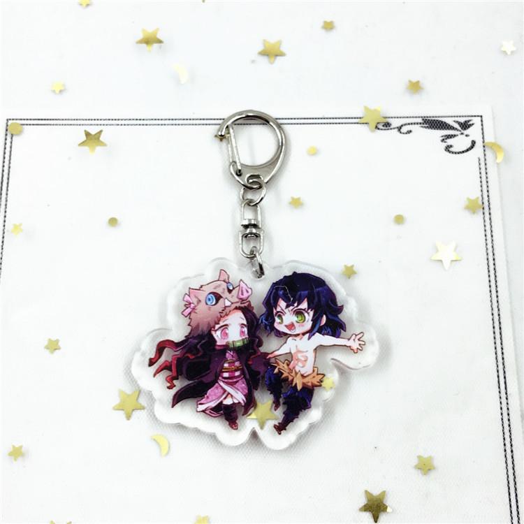 

Аниме игры Demon Slayer Blade Kadomon Tanjiro персонаж мультфильма акриловый брелок металлические украшения аксессуар подарок кулон 6cm