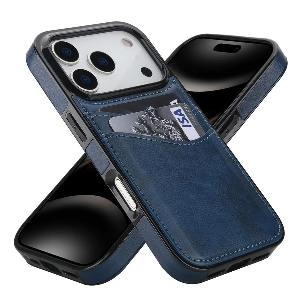For iPhone 17 Pro Case Card Slot Slim-Fit PU + TPU Mobile Cover