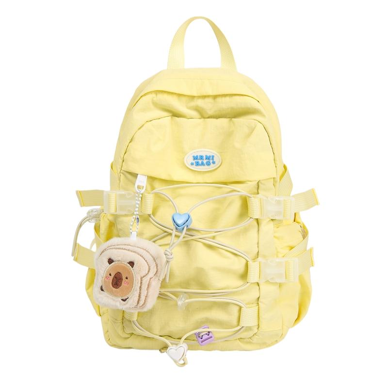 

Женский однотонный рюкзак для учеников средней школы, школьный рюкзак большой вместимости Small жёлтый