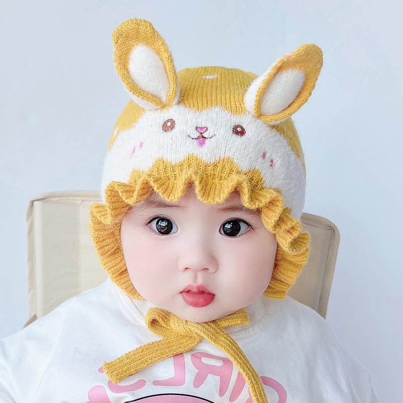 

New Unisex Knitted Wool Bunny Ear Hat for Baby Girls - Autumn/Winter Style