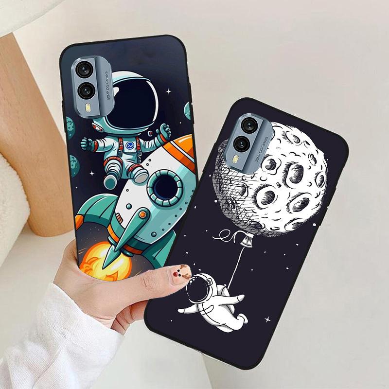 For Nokia X20 X10 Case Astronaut Black Silicon Soft TPU Phone Cases for Nokia X30 C10 C20 G10 G20 Protective Back Shells Coque