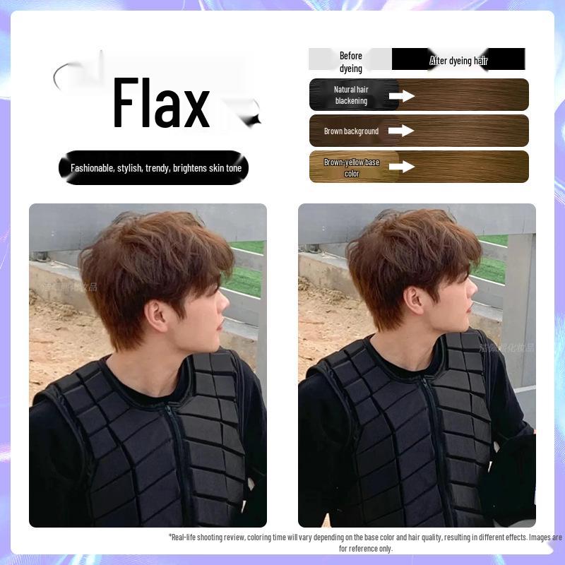 Men s Milk Tea Gray No-Bleach Hair Dye Cream 1 Box + Tools + 1 Hair Mask