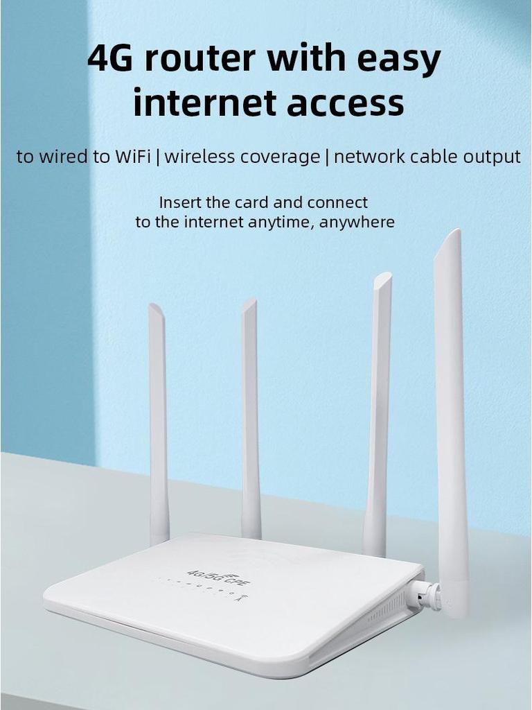 4G WiFi 6 Router with LTE SIM Support for US, Canada, Mexico, Argentina, Brazil