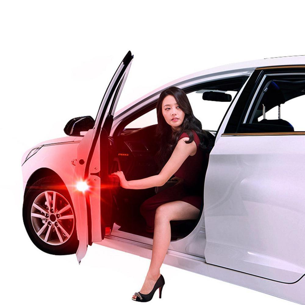 Car Door Light, Wireless Led Warning Lamp, Red Strobe Flash, Anti-Collision Signal, Safety Alarm, Universal Parking Light, 2Pcs