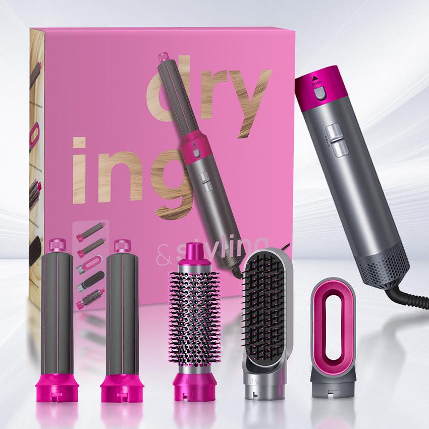 5-in-1 Multifunctional Hot Air Comb: Auto Curling Iron & Straightener Hair Dryer