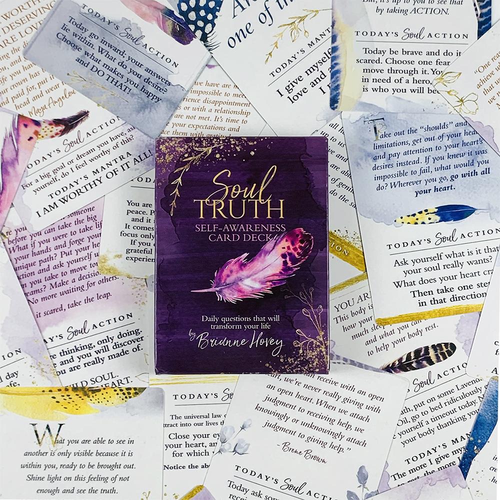 Soul Truth Self-Awareness Oracle Cards Deck Daily Questions That Will Transform Your Life Cards,Halloween and Christmas Gifts