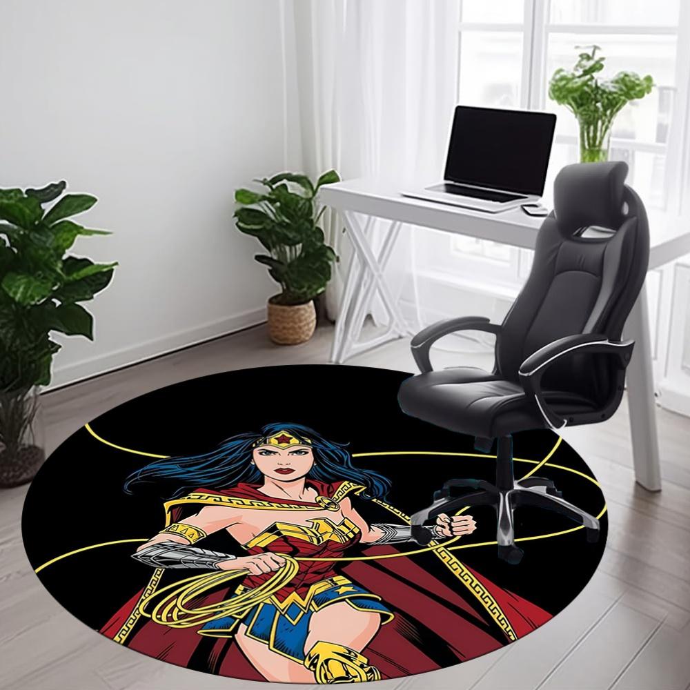 1pc Wonder Woman Office Round Area Rug, Under Office Chairs Bedroom Living Room Home Decor, Room Deco, Available in Various Sizes